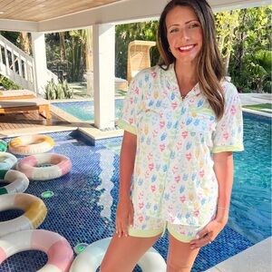 Kenz Kustomz Benny & Co Bikinis Short Sleeve Bamboo Pajama Set NWT